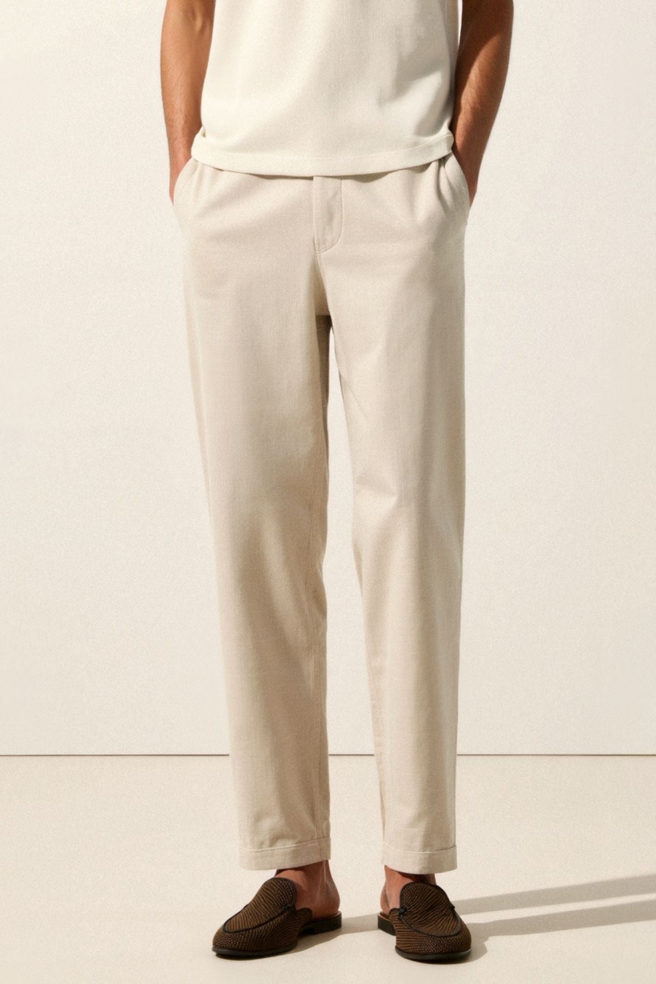 LINEN LOOSE PANTS (REGULAR FIT)