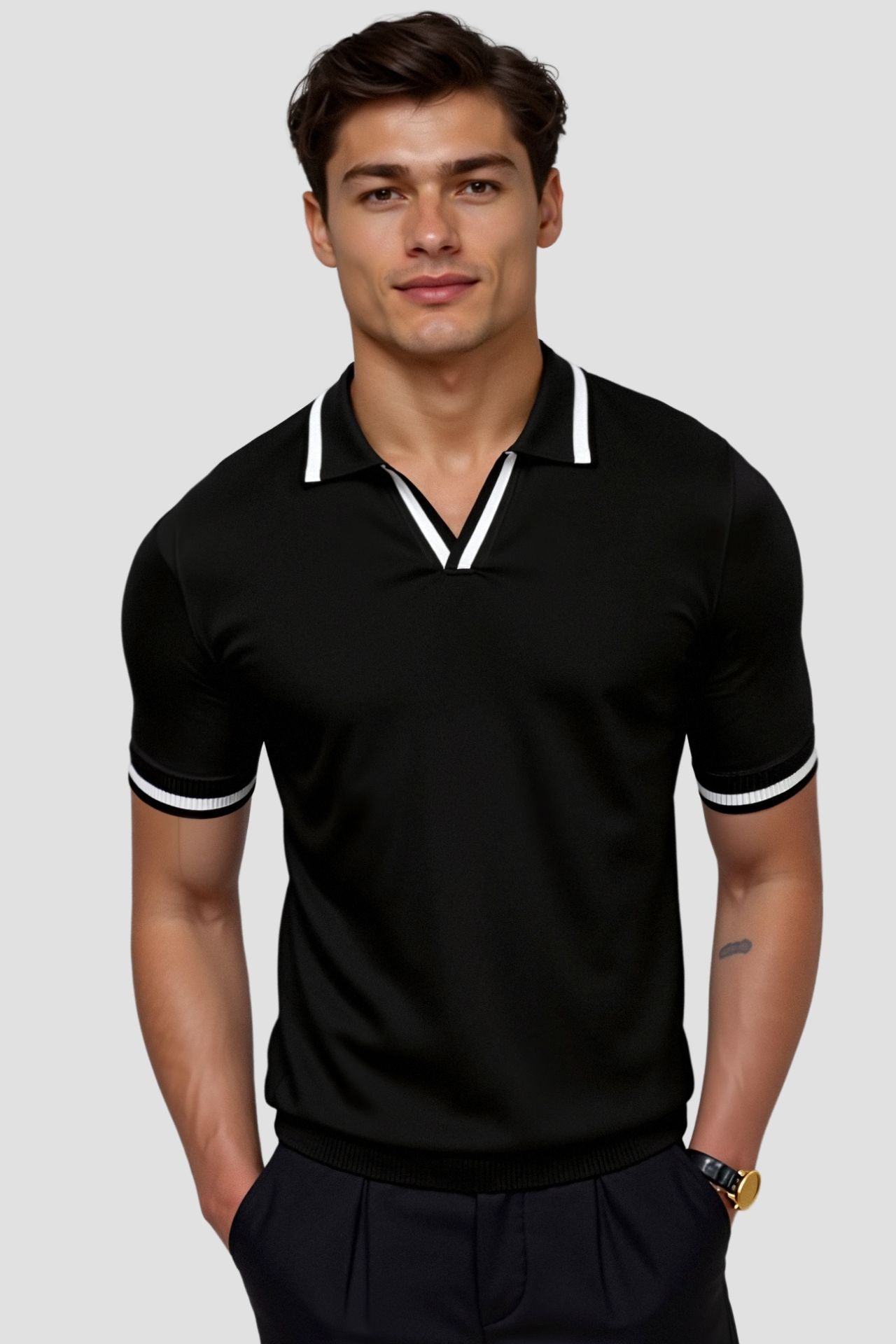 AVEREI CONTRAST SLIM FITTED POLO