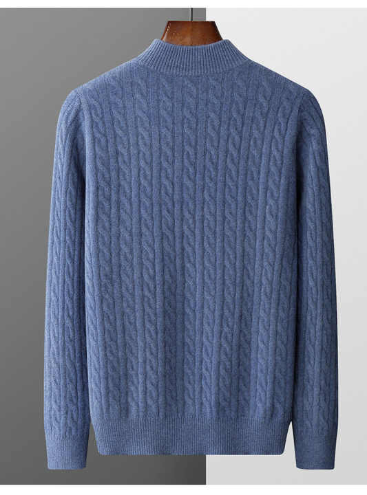 CASHMERE WOVEN HALF ZIP