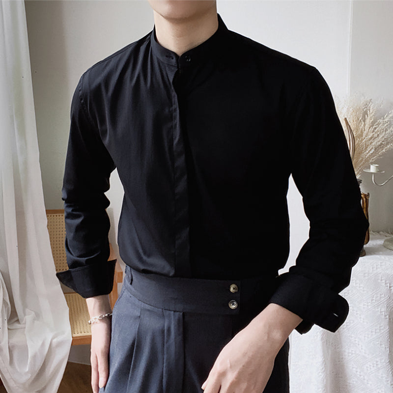 Gentleman Stand Collar Shirt