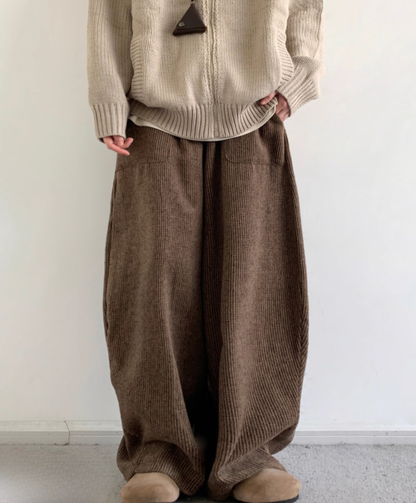 CORDUROY KNIT WAIST LOUNGE PANTS