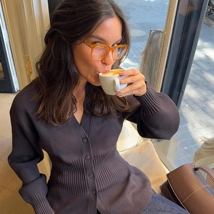 KNIT WAISTED CARDIGAN