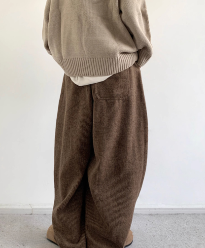 CORDUROY KNIT WAIST LOUNGE PANTS