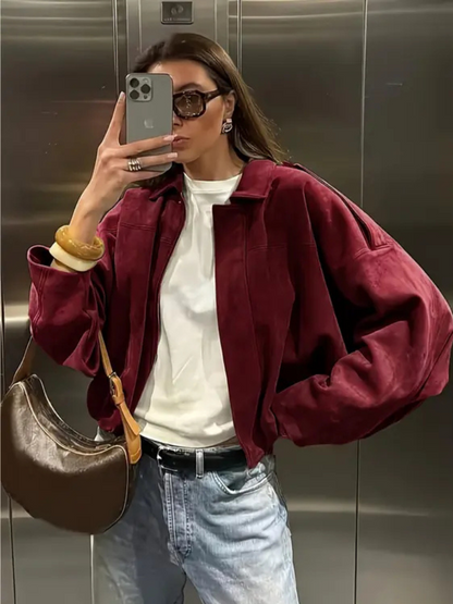 SUEDE EDGE BOMBER JACKET