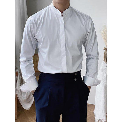 Gentleman Stand Collar Shirt