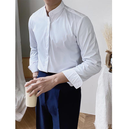 Gentleman Stand Collar Shirt