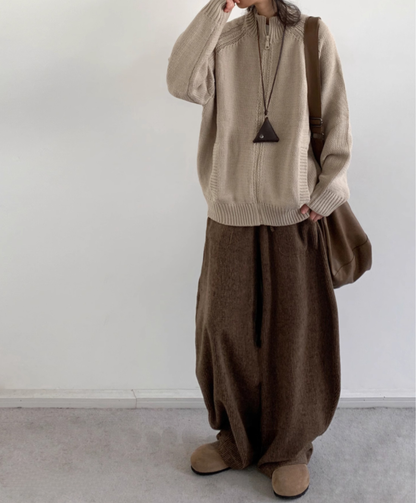CORDUROY KNIT WAIST LOUNGE PANTS