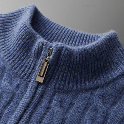 CASHMERE WOVEN HALF ZIP