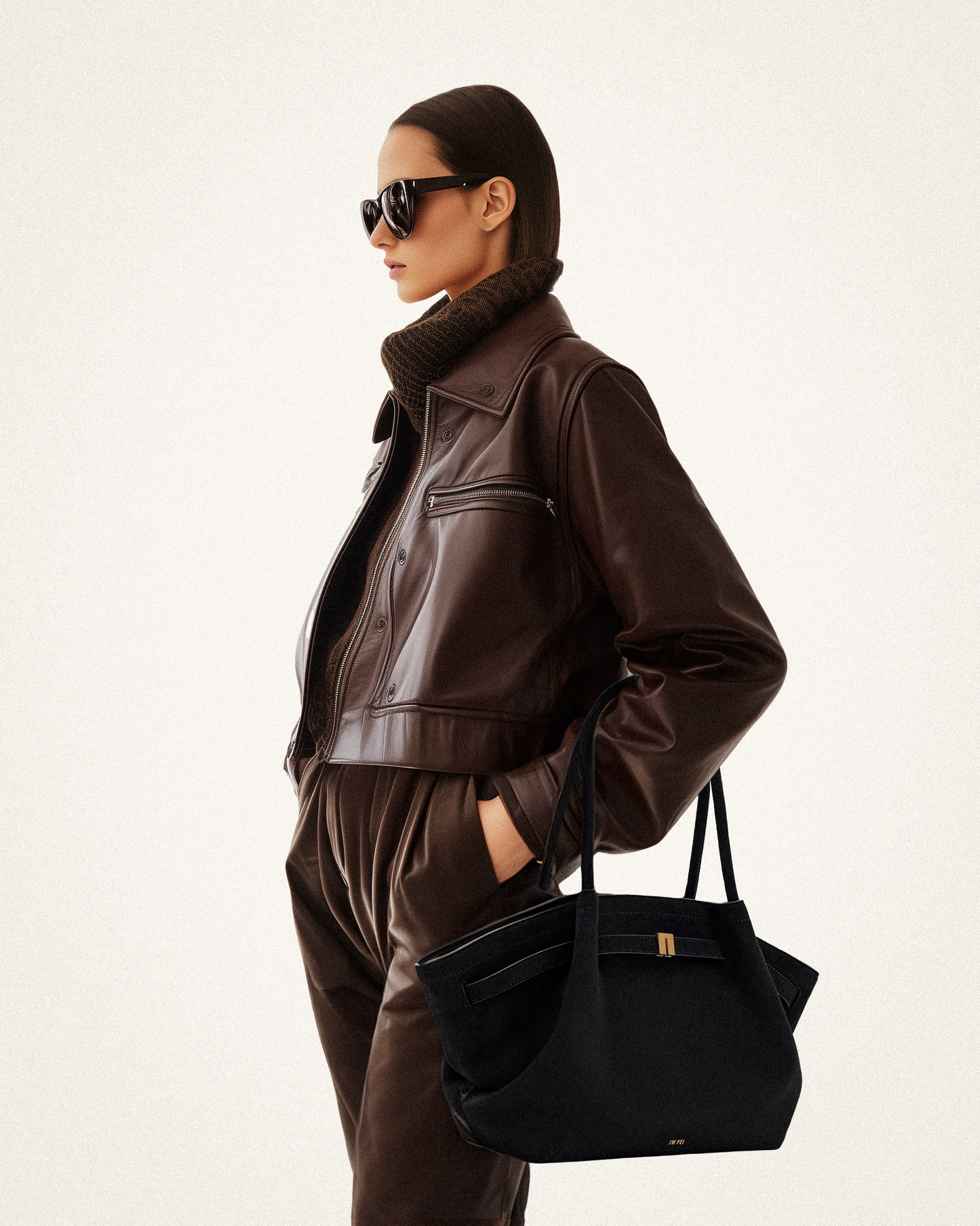 HANA MEDIUM FAUX SUEDE TOTE BAG