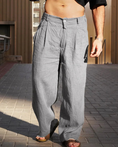 Elio - Wide Leg Linen Trousers