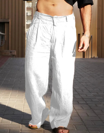 Elio - Wide Leg Linen Trousers