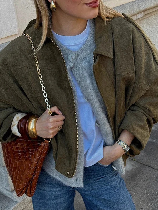 SUEDE EDGE BOMBER JACKET